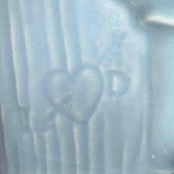 Vintage 1950s SHAWNEE Pottery Blue Boy And Girl Sweeties w Tree Stump Initials - Picture 12 of 12